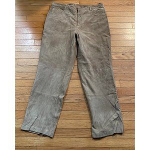 Womens Size 18 Nordstrom Tan Suede Leather Pants